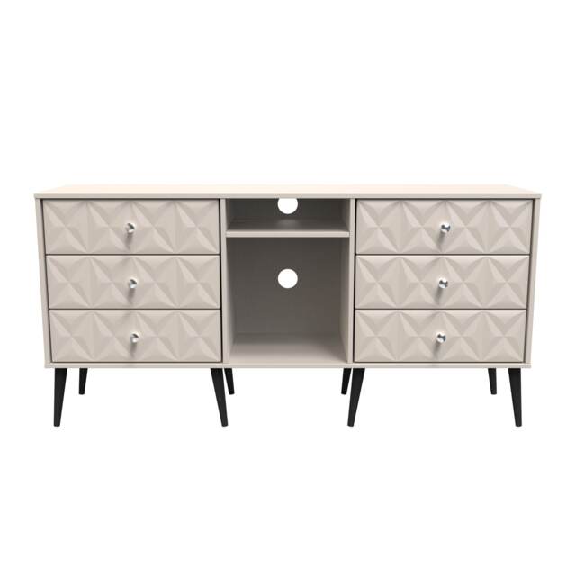 Toledo 6 Drawer Sideboard in Kashmir Matt (Ready Assembled) Cream Kashmir Matt
