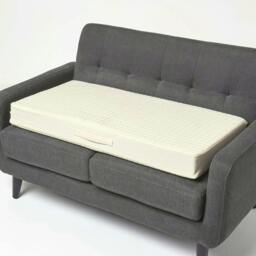 Homescapes Cream Cotton Orthopaedic Foam 2 Seater Booster Cushion Cream Cream 100 x 50 x 10 cm