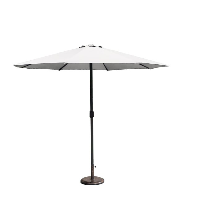 Direct Wicker Garden Classic Parasol Sun Umbrella Sun Shade Canopy with Hand Crank, Light Beige Cream