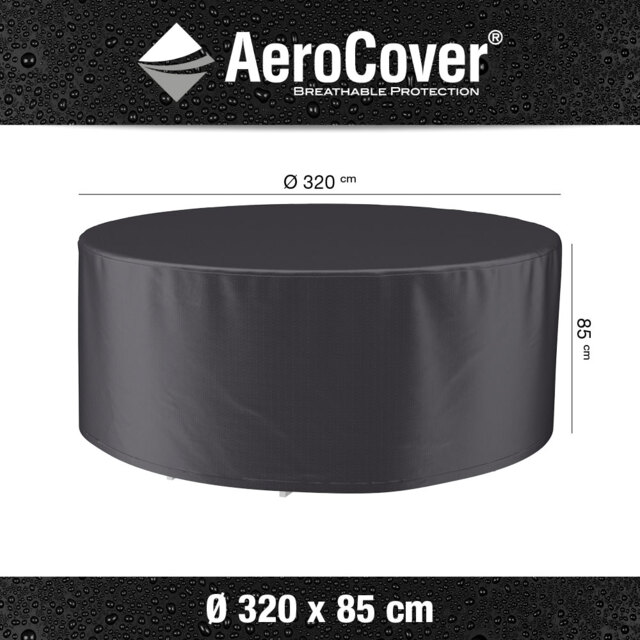 Platinum AeroCover Large Round Dining Set Waterproof and Breathable Ripstop Polyester Cover W320 x D320 x H85 cm