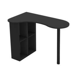 Wooden Computer Corner Desk Bookcase Storage Shelves Organiser Study Workstation Black Black 1