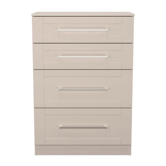 Ripon 4 Drawer Deep Chest of Drawers in Kashmir Ash (Ready Assembled) Cream Kashmir Ash