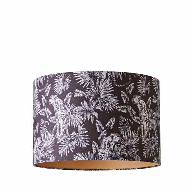 ValueLights Ariella Black Animal Print with Gold Shade and Bulb