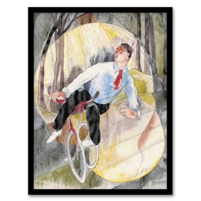 "In Vaudeville The Bicycle Rider Demuth Framed Wall Art Print 12X16"""