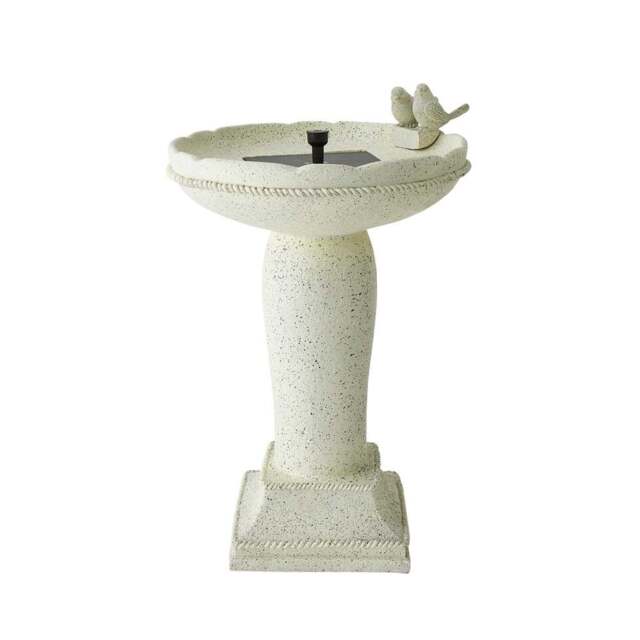 ValueLights Bird Bath Solar Power Outdoor Cascading Water Fountain