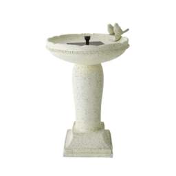 ValueLights Bird Bath Solar Power Outdoor Cascading Water Fountain
