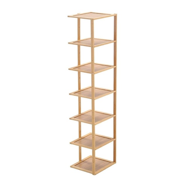 Living and Home 7 Tier Bamboo Shoe Rack- Natural