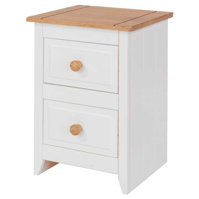 Capri White 2 Drawer Petite Bedside Cabinet - Shaker Style, Coastal & Country Bedroom Furniture White White One Size 1