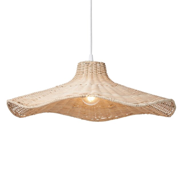 BHS Percy Wavy Rattan Easyfit Shade, Natural Multi 1