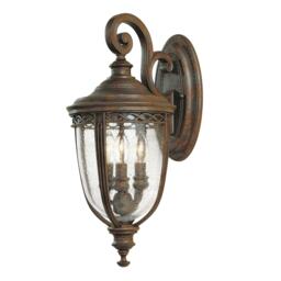English Bridle 3 Light Outdoor Medium Wall Lantern Light British Bronze IP44, E14