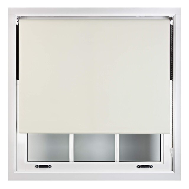 Blackout Roller Blind 45cm Wide x 210cm Long Metal Fittings Cream Cream