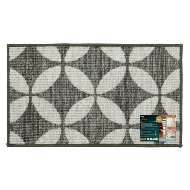JVL Fiora Machine Washable Doormat 44x75cm, Pewter