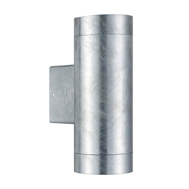 Nordlux Tin Outdoor Wall Light Silver Galvanized steel Solar GU10 Sensor Coastal/Marine Safe - Mains Powered, IP54 Silver Galv.