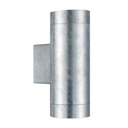 Nordlux Tin Outdoor Wall Light Silver Galvanized steel Solar GU10 Sensor Coastal/Marine Safe - Mains Powered, IP54 Silver Galv.