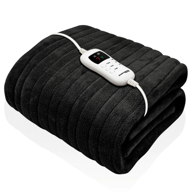 Dreamcatcher Electric Heated Fleece Blanket Throw 160x120cm - Black Black Black 1