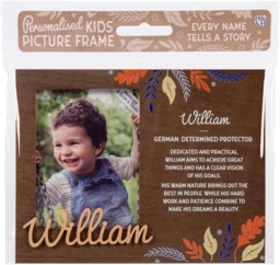 History & Heraldry Pre-Personalised Kids Wooden Picture Frame - William
