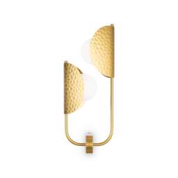 Tropic II Modern Wall Lamp Brass 2xG9 White Shade