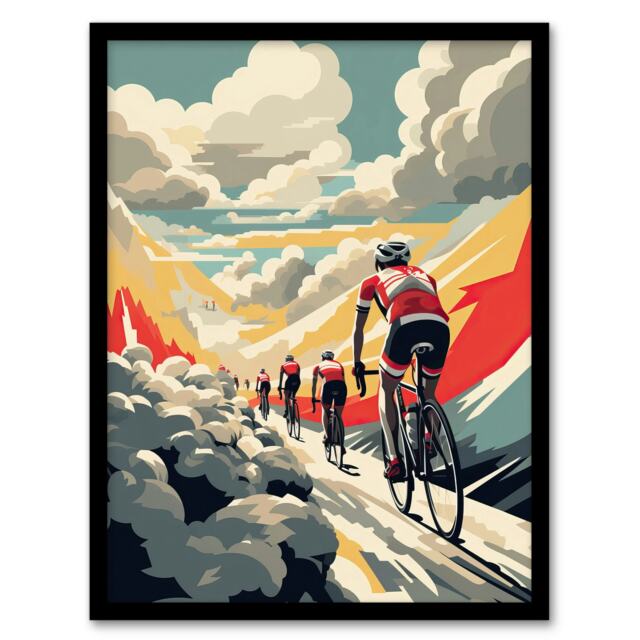 Cycle Tour Road Race Paris Roubaix Hell Haute Route Cycling Framed Wall Art Print