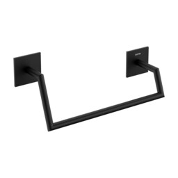 Cosmic Towel Wall Mounted Ring with Matte Chrome Finish Dull Black 25.5 cm