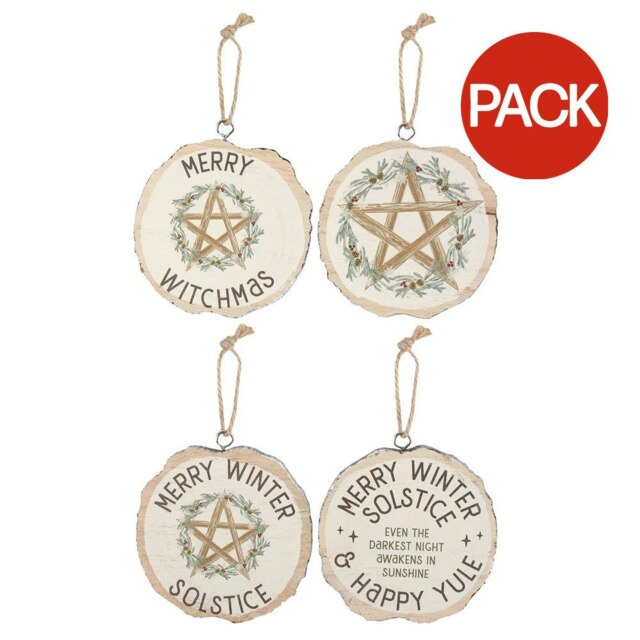 Something Different Solstice Winter Door Sign Set (Pack of 16) - Cream/Brown - One Size