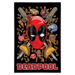 Gloss Black Framed Deadpool Chimichanga Maxi Poster Multi