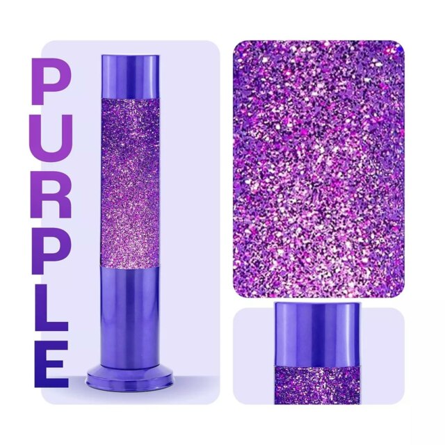 Nova Glitter Lamp Purple w/Silver Glitter Purple