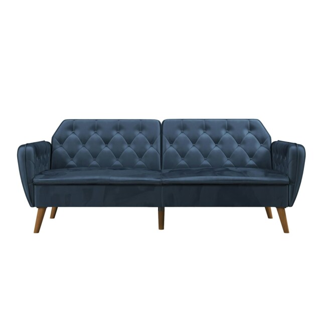Tallulah Sofa Bed with Memory Foam in Velvet Blue Blue BLUE Not provided