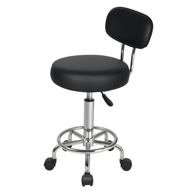 Levede Swivel Drafting Chair Round Rolling Stool Leather Height Adjustable