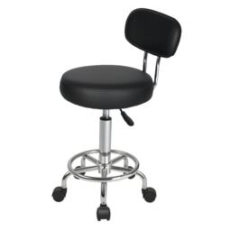 Levede Swivel Drafting Chair Round Rolling Stool Leather Height Adjustable