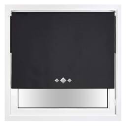 Blackout Roller Blind Diamond Eyelet Metal Fittings Black Black