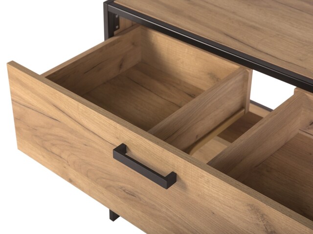 Freestanding Bathroom Vanity Unit 900mm Cabinet with Basin Countertop Drawer Industrial Black Steel Frame Oak Loft Brook