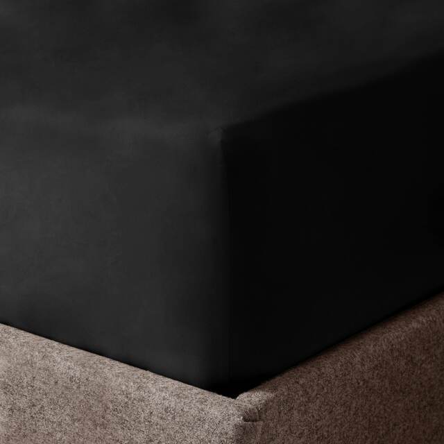 Velosso Microfibre Easy Care Fitted Sheet Black Black Single