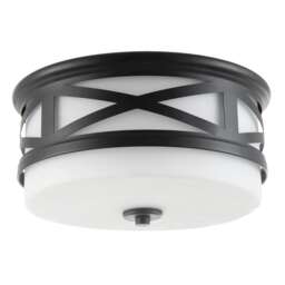 Vintage Classic Bathroom Flush Ceiling Light Fitting in Matte Black
