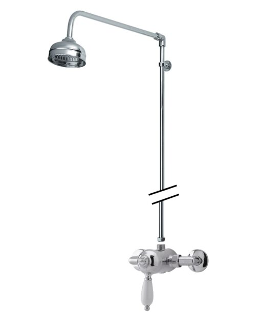 Balterley Traditional Classic Bathroom Round Head Exposed Shower Valve Set - Manual Valve
