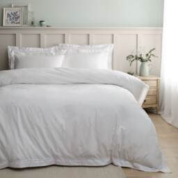 Lottie Floral Embroidery 180 Thread Count Cotton Duvet Cover Set White Single