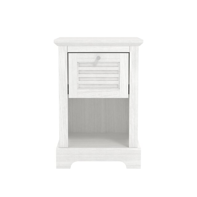 Salcombe 1 Drawer Lamp Table White White