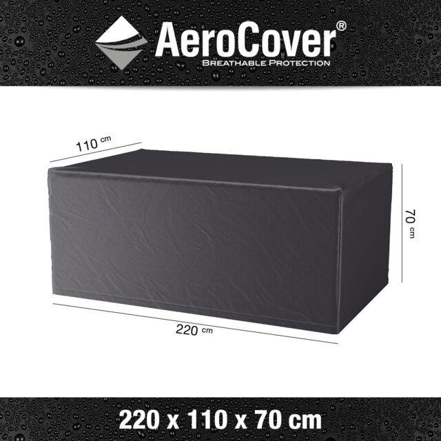 Platinum AeroCover Waterproof Ripstop Polyester Garden Table Cover W220 x D110 x H70 cm