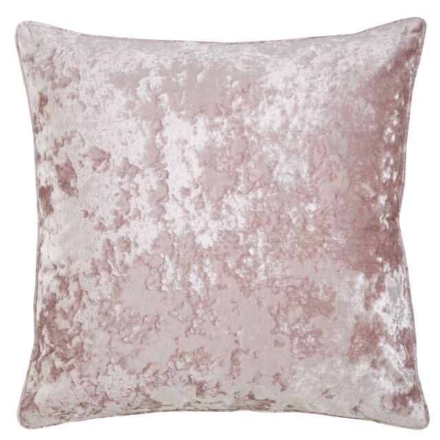Catherine Lansfield Crushed Velvet Cushion Pink Blush Pink 55x55cm
