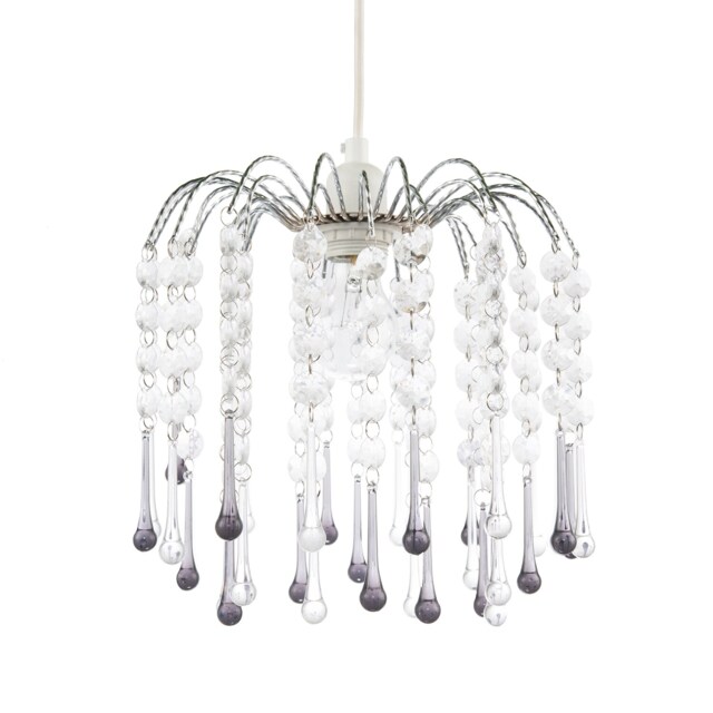 Classic Waterfall Pendant Shade with Clear and Smoked Black Acrylic Black Black 1