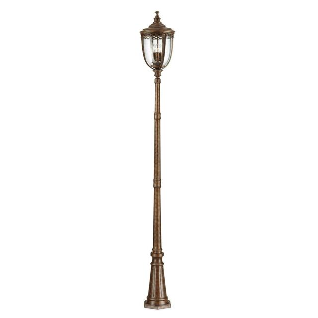 English Bridle 3 Light Large Outdoor Lamp Post British Bronze IP44, E14