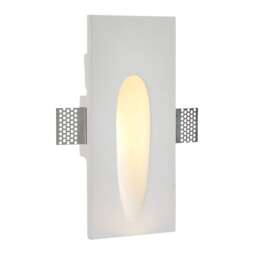 Zeke Recessed Wall Light Trimless Rectangular 1.5W White Plaster