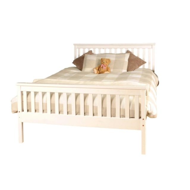 4ft6 Double Wooden Bed Frame In White