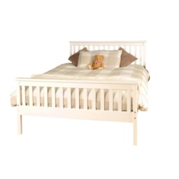 4ft6 Double Wooden Bed Frame In White