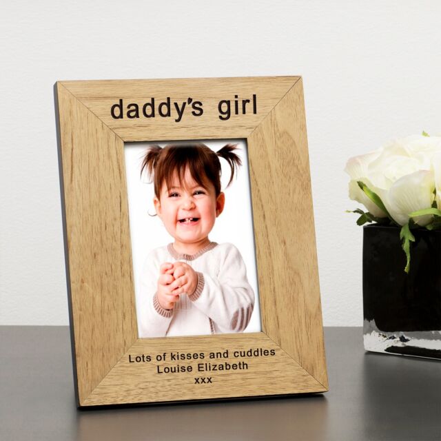 Personalised Daddy's Girl Wood Picture Frame 7 x 5 for Dad