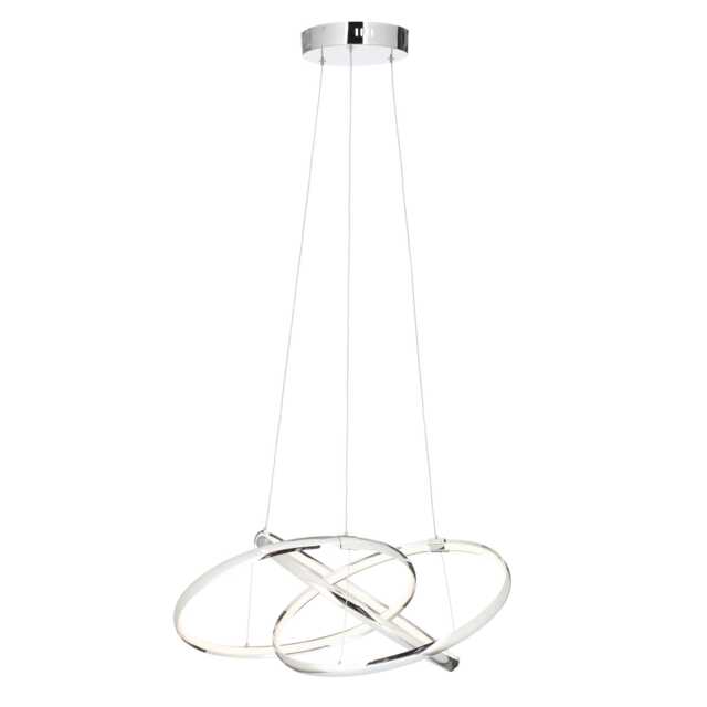 BHS Sola LED Triple Ring Ceiling Pendant, Chrome Silver Chrome 1