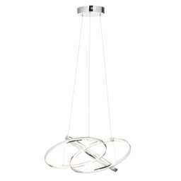 BHS Sola LED Triple Ring Ceiling Pendant, Chrome Silver Chrome 1