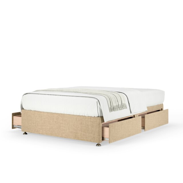 Super Ortho Orthopaedic Cream Linen 4 Drawer Divan Set Double