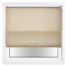 FURNISHED Daylight Trimmable Roller Blinds with Triple Diamond Eyelets and Metal Fittings Brown Cappuccino (W) 175cm x (L) 165cm