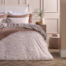 OHS Leopard Duvet Cover Set Microfibre Bedding with Pillowcase Multi Stone Double