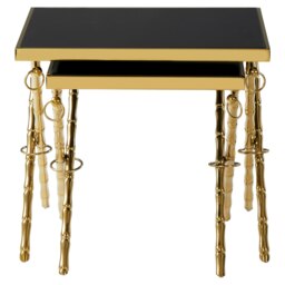 Interiors by Premier Contemporary Design Set Of 2 Nesting Tables, Versatile Side Tables, Elegant And Functional Square Tables Gold